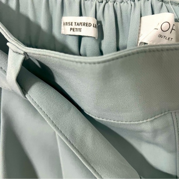 Loft Outlet High Rise Taper Leg Mint Green Petite Pull-On Paperbag Trousers MP - Picture 6 of 7
